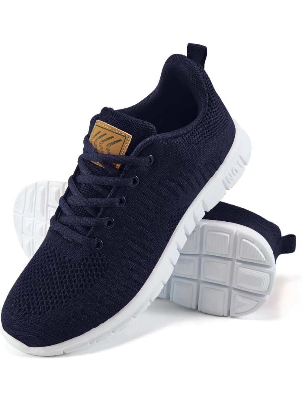 Women's Dark Blue Lightweight Non Slip Comfortable Breathable Pull On Sneakers